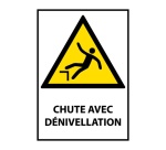 Panneau standardisé - Chute avec dénivellation - W008 - ISO 7010