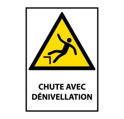 Panneau standardisé - Chute avec dénivellation - W008 - ISO 7010