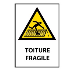 Signalétique de danger - Picto Toiture fragile - W036 - ISO 7010 Vinyle Souple Autocollant A5