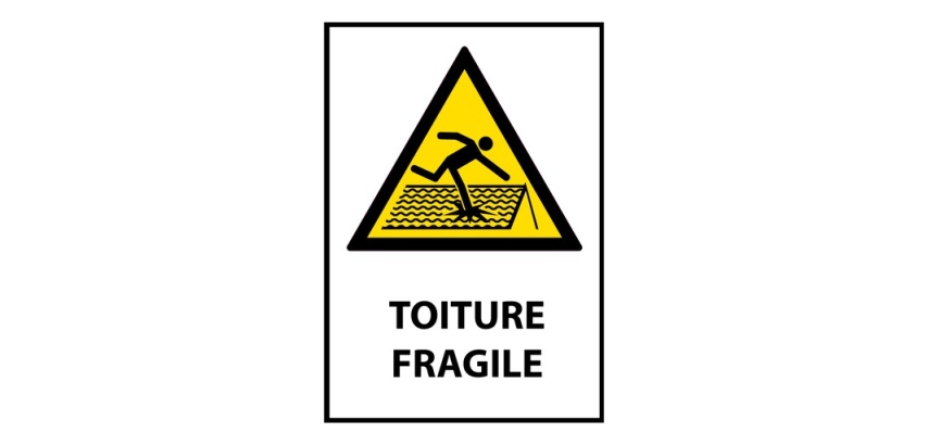 Signalétique de danger - Picto Toiture fragile - W036 - ISO 7010
