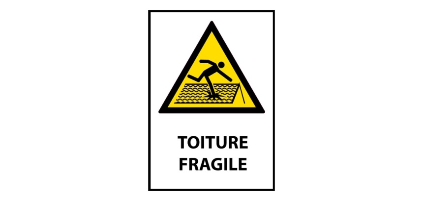 Signalétique de danger - Picto Toiture fragile - W036 - ISO 7010