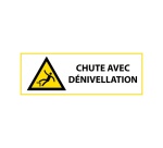 Panneau de danger - Chute avec dénivellation - W008 - ISO 7010 297 x 105 mm Vinyle Souple Autocollant