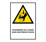 Panneau Danger - Main écrasée presse plieuse - W030 - ISO 7010