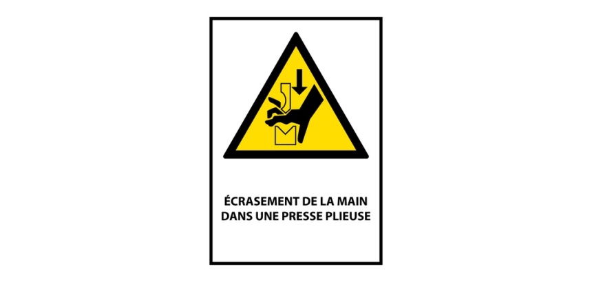 Panneau Danger - Main écrasée presse plieuse - W030 - ISO 7010