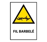 Panneau danger - Fil barbelé - Format W033 - Norme ISO 7010