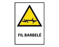 Panneau danger - Fil barbelé - Format W033 - Norme ISO 7010