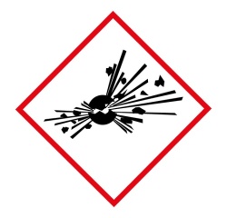 Lot d'étiquettes adhésives GHS01 – Danger Matières explosives – Vinyle 40 x 40 mm