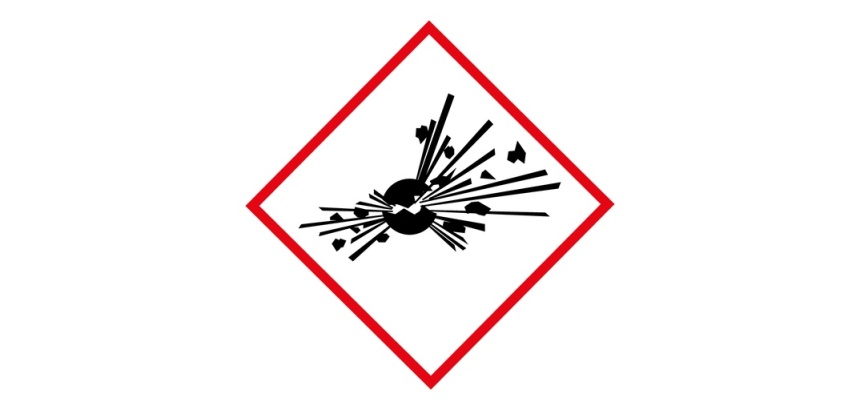 Lot d'étiquettes adhésives GHS01 – Danger Matières explosives – Vinyle 40 x 40 mm