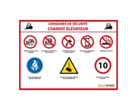Panneau consignes sécurité chariot élévateur A4 ou A3