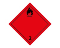 Plaque ADR - Transport Gaz inflammables - Danger Classe 2.1 250 x 250 mm Plaque magnétique