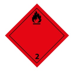 Plaque ADR - Transport Gaz inflammables - Danger Classe 2.1 100 x 100 mm Vinyle