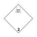 Panneau de signalisation ADR – Gaz toxiques – Classe ADR 2 250 x 250 mm Plaque magnétique