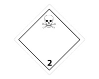 Panneau de signalisation ADR – Gaz toxiques – Classe ADR 2 100 x 100 mm Vinyle