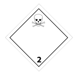 Panneau de signalisation ADR – Gaz toxiques – Classe ADR 2 100 x 100 mm Vinyle