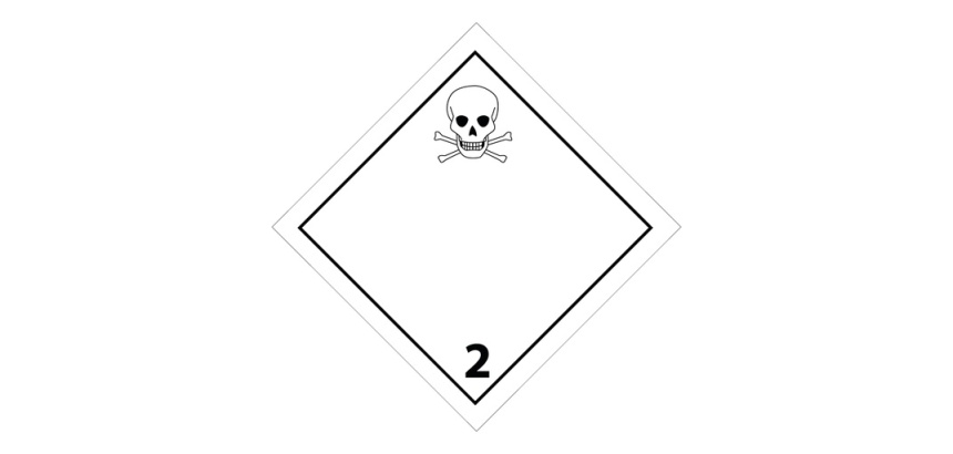 Panneau de signalisation ADR – Gaz toxiques – Classe ADR 2 100 x 100 mm Vinyle