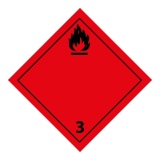 Plaque ADR 3 – Liquides inflammables – Signalétique transport 250 x 250 mm Plaque magnétique
