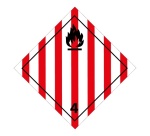 Plaque ADR - Transport Solide inflammable - Danger Classe 4 100 x 100 mm Vinyle
