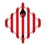 Plaque ADR - Transport Solide inflammable - Danger Classe 4 250 x 250 mm Plaque magnétique