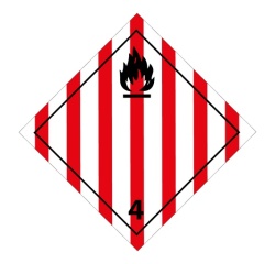 Plaque ADR - Transport Solide inflammable - Danger Classe 4 100 x 100 mm Vinyle
