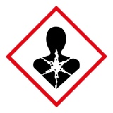 Étiquettes adhésives CLP SGH08 Risques mutagènes - 100 x 100 mm