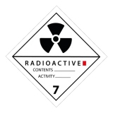 Plaque ADR Classe 7 – Radioactive I Blanche – Modèle 7A - 250 x 250 mm, PVC 2 mm