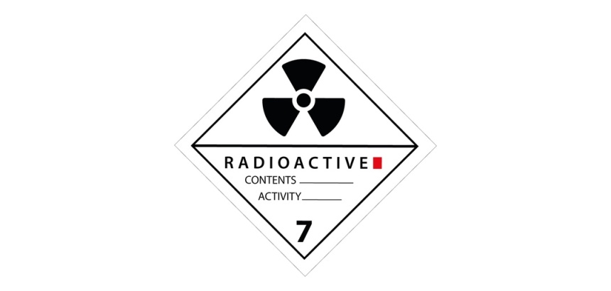 Plaque de Transport ADR 7 -Matières radioactives - Catégorie I 100 x 100 mm Vinyle