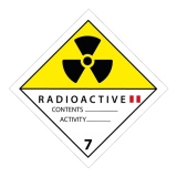 Plaque ADR Classe 7 – Radioactive II Jaune – Modèle 7B - 250 x 250 mm, Plaque magnétique