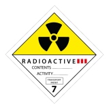 Plaque ADR Classe 7 – Radioactive III Jaune – Modèle 7C - 250 x 250 mm, Plaque magnétique