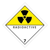 Plaque-étiquette ADR Classe 7 – Matières radioactives – Modèle 7D - 250 x 250 mm, Plaque magnétique