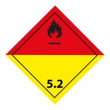Plaque de Transport ADR 5.2 - Peroxydes organiques - Norme ADR 250 x 250 mm Plaque magnétique