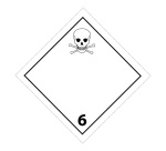 Plaque de Transport ADR 6.1 - Matières Toxiques Danger de mort 100 x 100 mm Vinyle