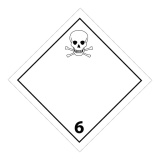 Plaque de Transport ADR 6.1 - Matières Toxiques Danger de mort 250 x 250 mm Plaque magnétique