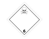 Plaque de Transport ADR 6.1 - Matières Toxiques Danger de mort 250 x 250 mm Plaque magnétique