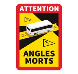 Autocollants poids lourds - Danger Angles Morts - Lot de 3 ex