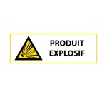 Signalétique de danger - Produit explosif - W002 - ISO 7010 297 x 105 mm Vinyle Souple Autocollant