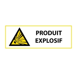 Signalétique de danger - Produit explosif - W002 - ISO 7010 297 x 105 mm Vinyle Souple Autocollant