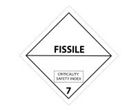 Plaque ADR Classe 7 – Matières fissiles – Modèle 7E - 250 x 250 mm, Plaque magnétique
