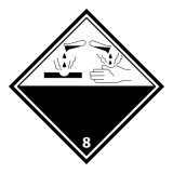 Plaque ADR - Transport Matières corrosives - Danger classe 8 250 x 250 mm Plaque magnétique