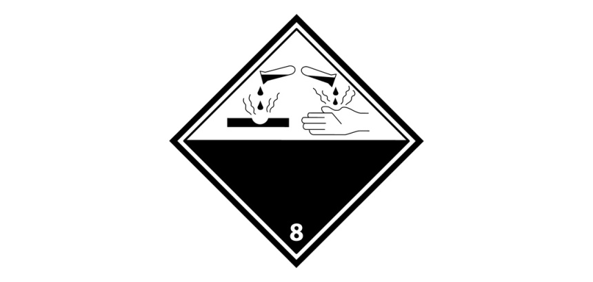 Plaque ADR - Transport Matières corrosives - Danger classe 8 100 x 100 mm Vinyle