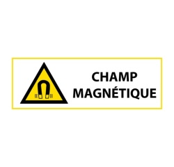 Signalétique de danger - Picto Champ magnétique - W006 - ISO 7010 297 x 105 mm Vinyle Souple Autocollant