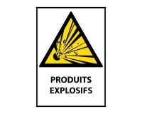 Panneau danger - Produits Explosifs - W002 - Norme ISO 7010 PVC à visser A4
