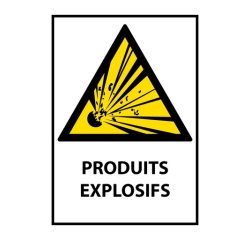 Panneau danger - Produits Explosifs - W002 - Norme ISO 7010 Vinyle Souple Autocollant A5