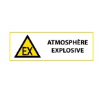 Signalétique danger W021 - Atmosphère explosive - Norme ISO 7010 297 x 105 mm Vinyle Souple Autocollant