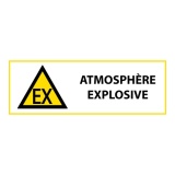 Signalétique danger W021 - Atmosphère explosive - Norme ISO 7010 297 x 105 mm Vinyle Souple Autocollant