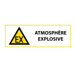 Signalétique danger W021 - Atmosphère explosive - Norme ISO 7010 297 x 105 mm Vinyle Souple Autocollant