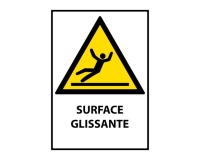 Signalétique de danger - Surface glissante - W011 - ISO 7010 PVC dos adhésif A5