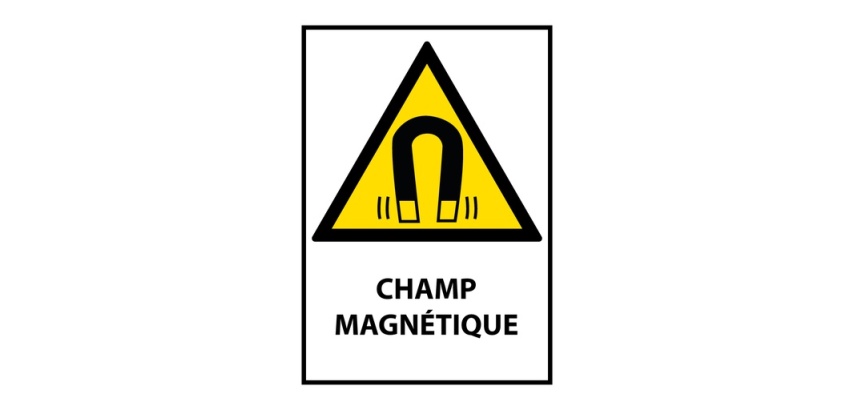 Panneau danger- Champ magnétique – W006 – Conforme norme ISO EN 7010