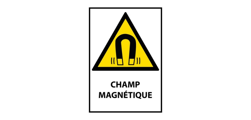 Panneau danger- Champ magnétique – W006 – Conforme norme ISO EN 7010