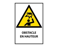 Panneau Danger - Obstacle en hauteur - W023 - ISO EN 7010