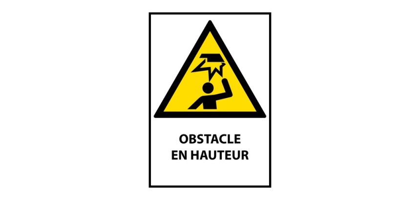 Panneau Danger - Obstacle en hauteur - W023 - ISO EN 7010
